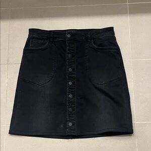 Kut from the Kloth Black Denim Mini Skirt- stretchy denim